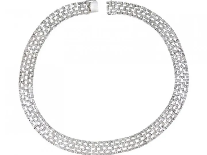 Naszyjnik z białego złota z brylantami - 12,72 ct - próba 585