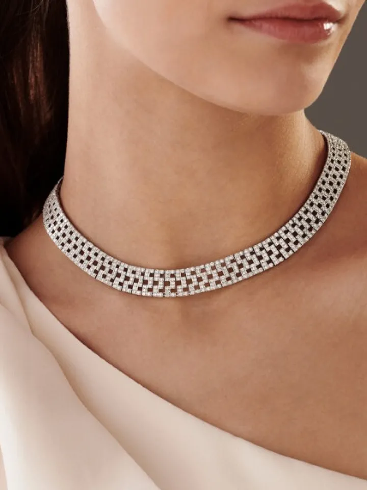 Naszyjnik z białego złota z brylantami - 12,72 ct - próba 585