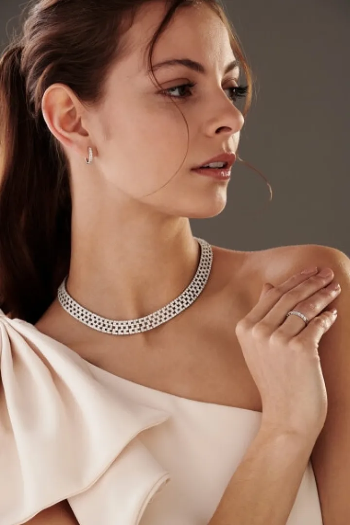 Naszyjnik z białego złota z brylantami - 12,72 ct - próba 585