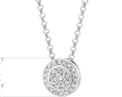 Naszyjnik z białego złota z diamentami - 0,11 ct - próba 585