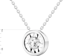 Naszyjnik z białego złota z brylantem - 0,12 ct - próba 585