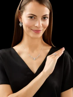 Naszyjnik z białego złota z brylantami - 0,45 ct - próba 585