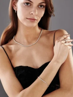 Naszyjnik z białego złota z brylantami - 43 cm - 2,08 ct - próba 585