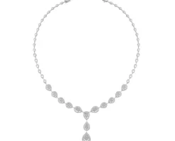 Naszyjnik z białego złota z brylantami - 5,10 ct - próba 750