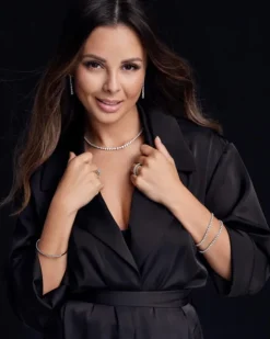 Naszyjnik z białego złota z brylantami - 42 cm - 5,00 ct - próba 750