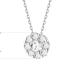 Naszyjnik z białego złota z brylantami laboratoryjnymi - 0,33 ct - próba 585