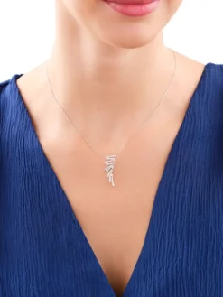 Naszyjnik z białego złota z diamentami - 0,20 ct - próba 585