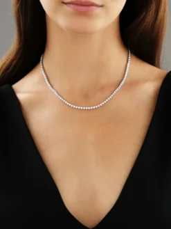 Naszyjnik z białego złota z brylantami - 45 cm - 2,00 ct - próba 750