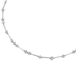 Naszyjnik z białego złota z brylantami - 45 cm - 1,12 ct - próba 750