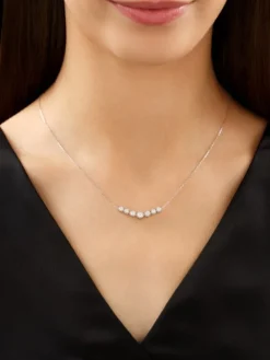 Naszyjnik z białego złota z brylantami - 0,49 ct - próba 585