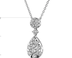 Naszyjnik z białego złota z brylantami - 1,11 ct - próba 585