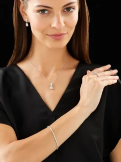 Naszyjnik z białego złota z brylantami - 1,11 ct - próba 585