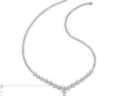 Naszyjnik z białego złota z diamentami - 11,78 ct - próba 750