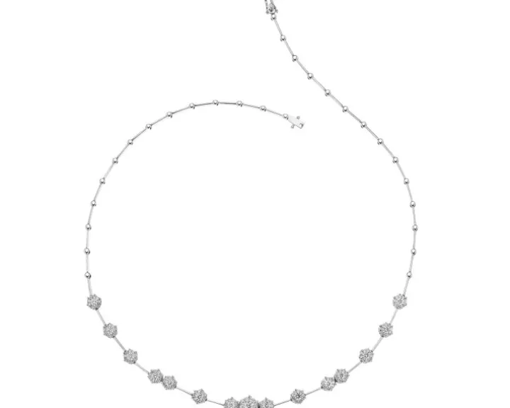 Naszyjnik z białego złota z brylantami - 43 cm - 2,00 ct - próba 585