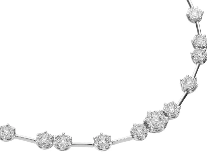 Naszyjnik z białego złota z brylantami - 43 cm - 2,00 ct - próba 585