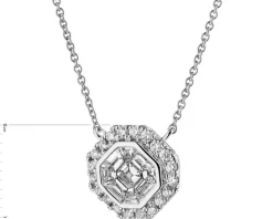 Naszyjnik z białego złota z diamentami - 0,51 ct - próba 750