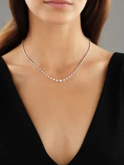 Naszyjnik z białego złota z brylantami - 45 cm - 1,60 ct - próba 750