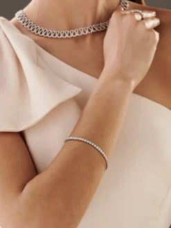 Naszyjnik z białego złota z brylantami - 6,79 ct - próba 585