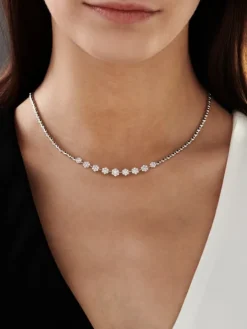 Naszyjnik z białego złota z brylantami - 1,16 ct - próba 585