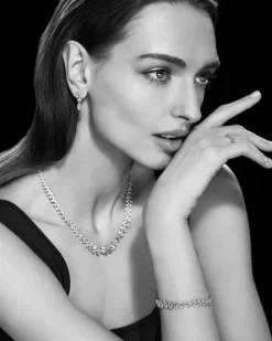 Naszyjnik z białego złota z diamentami - 43 cm - 17,20 ct - próba 750