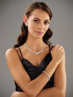 Naszyjnik z białego złota z diamentami - 43 cm - 17,20 ct - próba 750