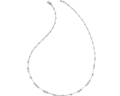 Naszyjnik z białego złota z brylantami - 43 cm - 1,12 ct - próba 750
