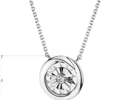 Naszyjnik z białego złota z brylantem - 0,03 ct - próba 585