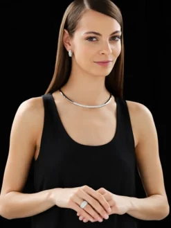 Naszyjnik z białego złota z brylantami - 2,51 ct - próba 585