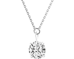 Naszyjnik z białego złota z brylantem laboratoryjnym - 0,20 ct - próba 585