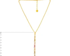 Naszyjnik z brązu pozłacany z cyrkoniami