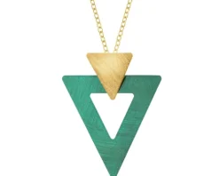 Naszyjnik z brązu pozłacany - trójkąty