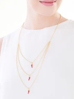 Naszyjnik z brązu pozłacany z emalią - rogi obfitości