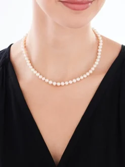 Naszyjnik z elementami z żółtego złota - perły