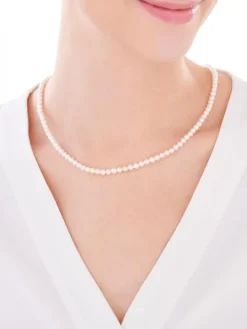 Naszyjnik z elementami z żółtego złota - perły