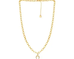 Naszyjnik z mosiądzu pozłacany - Księżyc