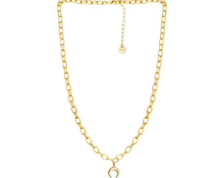 Naszyjnik z mosiądzu pozłacany - Księżyc