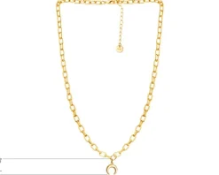 Naszyjnik z mosiądzu pozłacany - Księżyc