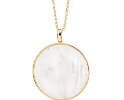 Naszyjnik z mosiądzu pozłacany z masą perłową