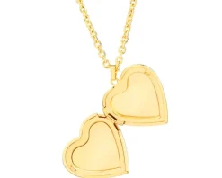 Naszyjnik z mosiądzu pozłacanego ze szklanym detalem - puzderko - serce