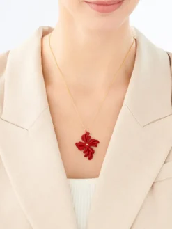 Naszyjnik z mosiądzu pozłacany - kwiat