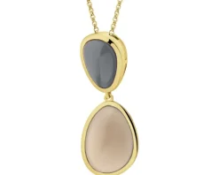 Naszyjnik z mosiądzu pozłacany z agatami