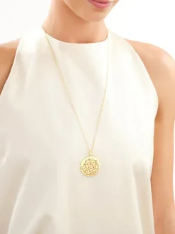 Naszyjnik z mosiądzu pozłacany z cyrkoniami