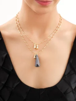 Naszyjnik z mosiądzu pozłacany - chwosty