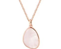 Naszyjnik z mosiądzu pozłacany z kwarcem