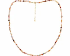 Naszyjnik z mosiądzu pozłacany z agatami