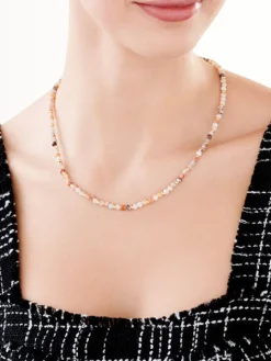 Naszyjnik z mosiądzu pozłacany z agatami