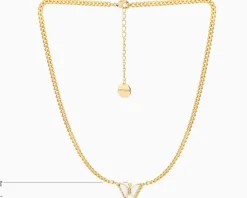 Naszyjnik z mosiądzu pozłacany z cyrkoniami i masą perłową - motyl