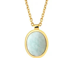 Naszyjnik z mosiądzu pozłacany z amazonitem