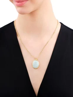 Naszyjnik z mosiądzu pozłacany z amazonitem