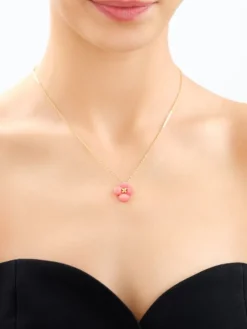 Naszyjnik z mosiądzu pozłacany - kwiat